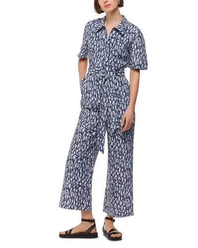 Whistles Flaming Leopard Jumpsuit In Navy/multi