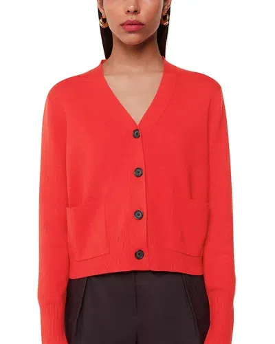 Whistles Leah Pocket Cardigan In Red