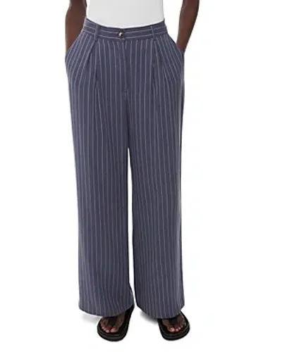 Whistles Lottie Pinstriped Trousers In Navy/multi