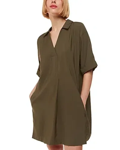 Whistles Melanie Collared Dress In Khaki