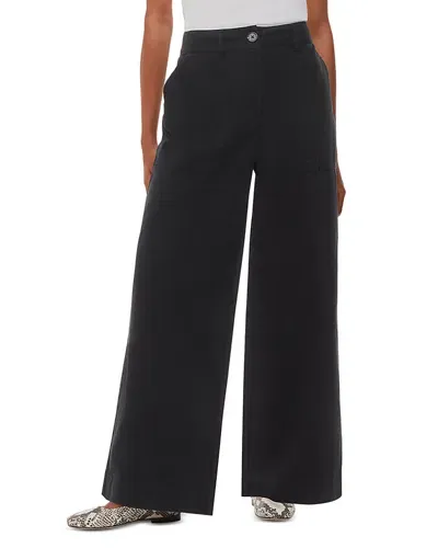 Whistles Petites Ruth Wide Leg Pants In Washed Black