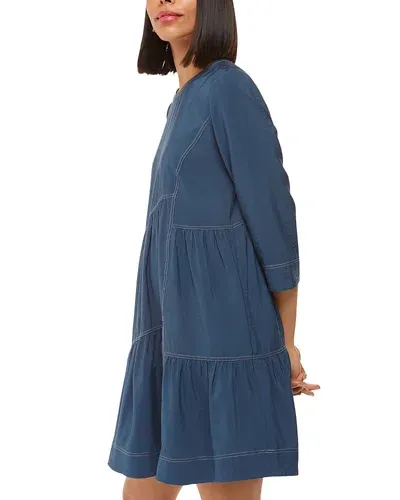 Whistles Phoebe Seam Trapeze Dress In Blue