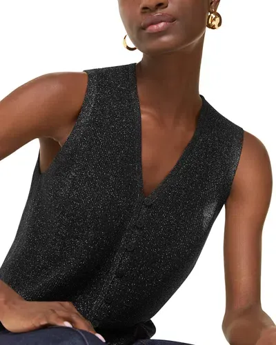 Whistles Sparkle Knit Tank In Black