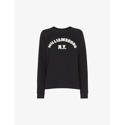 Whistles Cotton Williamsburg Ny Logo Sweater In Black