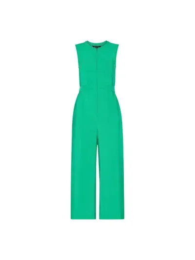 Whistles Melanie Linen Jumpsuit In Green