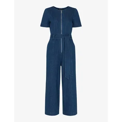 Whistles Denim Short Sleeve Jumpsuit