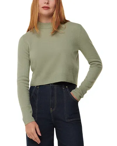 Whistles Wool Cropped Sweater In Sage Green