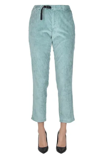 White Sand Corduroy Trousers In Aquamarine