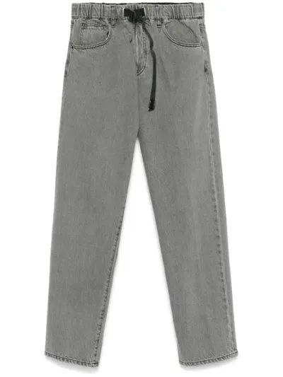 White Sand Tapered Jeans In Gray