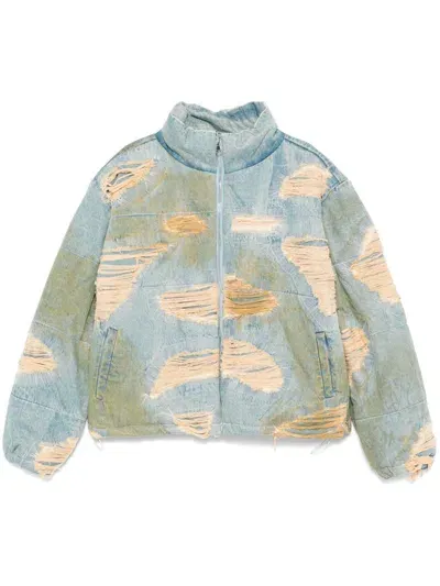 Who Decides War Blue Vintage Bomber Denim Jacket