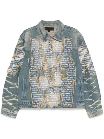 Who Decides War Embroidered-logo Denim Jacket In Blue