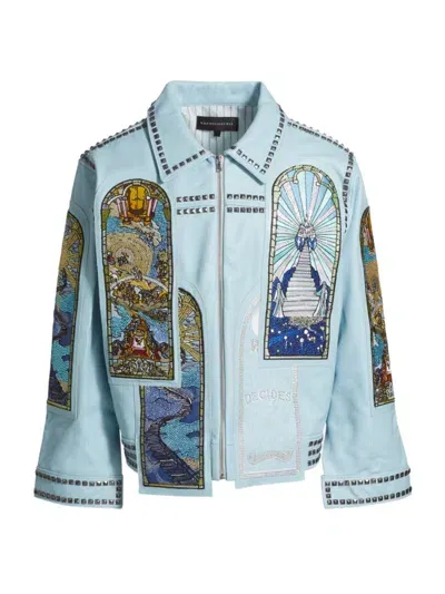 Who Decides War Ssense Exclusive Blue Eternity Denim Jacket In Sky