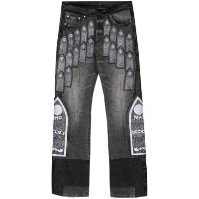 Who Decides War Patchwork Straight-leg Jeans In Black