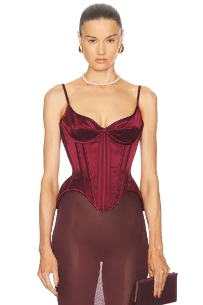 Wiederhoeft Salon Corset Top In Crimson