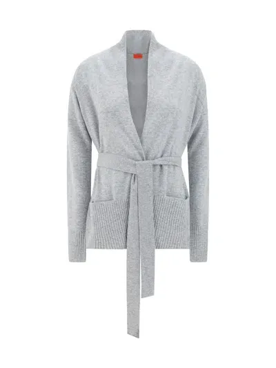 Wild Cashmere Cardigan Collo Sciallato In Light Grey