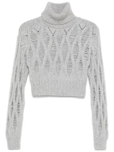 Wild Cashmere Cropped-rollkragenpullover In Gray