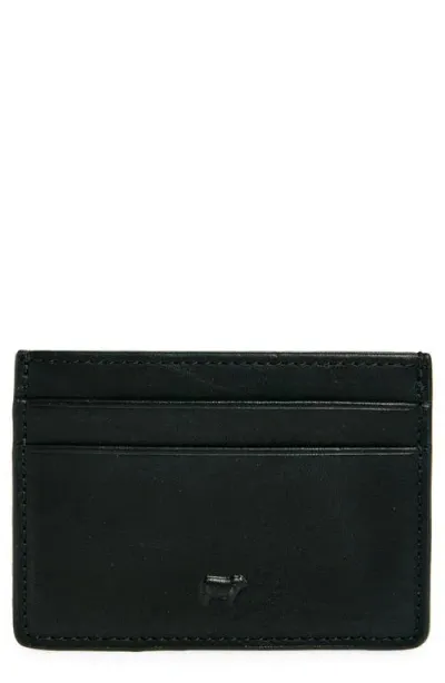 Will Leather Goods Front Pocket Leather Card Case In Black