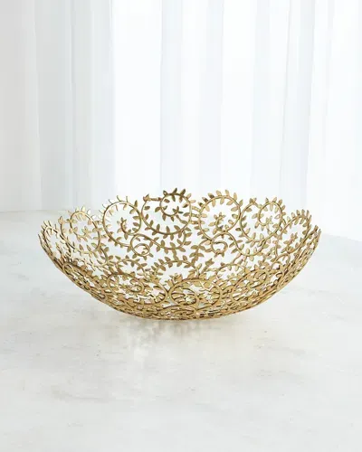 William D Scott Leafy Bowl - Medium In Brass