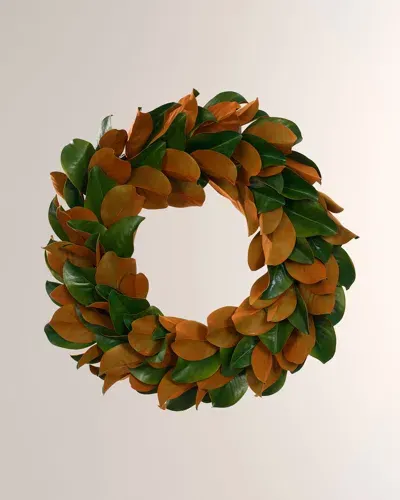 Winward Home Christmas Magnolia Leaf Wreath In Green