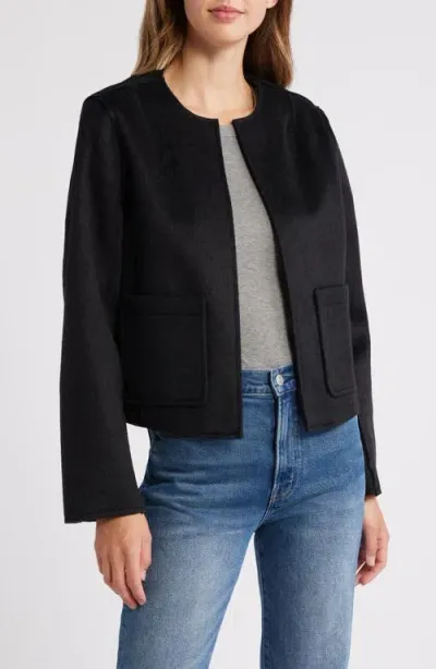 Wit & Wisdom Collarless Crop Jacket In Black