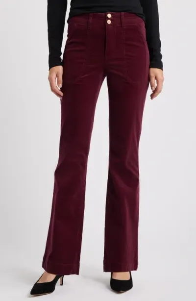 Wit & Wisdom Madison 'ab'solution High Waist Bootcut Corduroy Pants In Plum