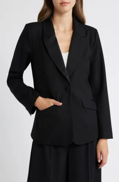 Wit & Wisdom Single Breasted Stretch Blazer In Black