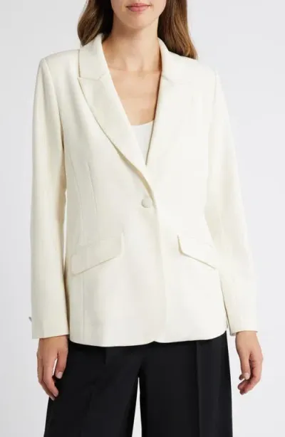 Wit & Wisdom Single Breasted Stretch Blazer In Off White