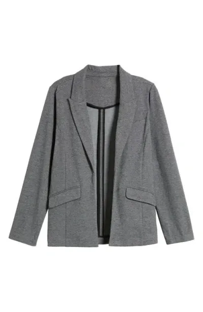 Wit & Wisdom Stripe Princess Seam Blazer In Heather Charcoal