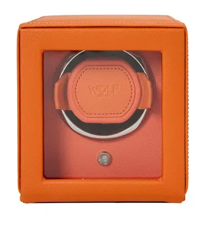 Wolf Cub Watch Winder With Cover In Orange