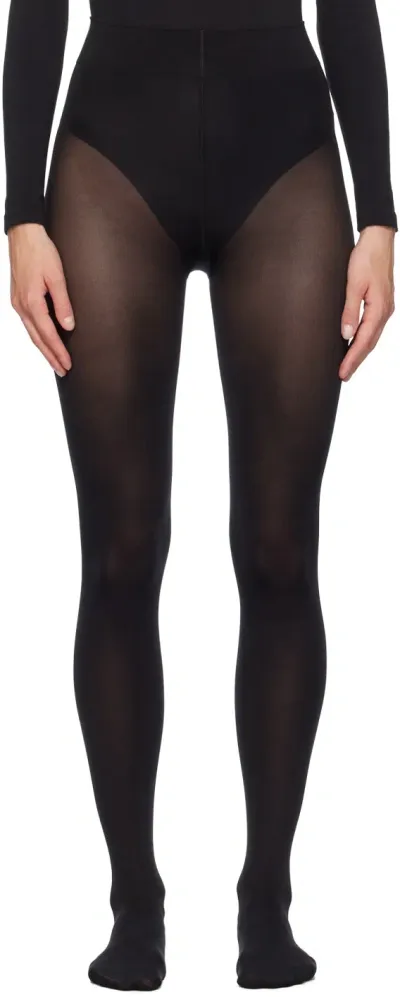 Wolford Black Velvet De Luxe 66 Tights In Anthracite