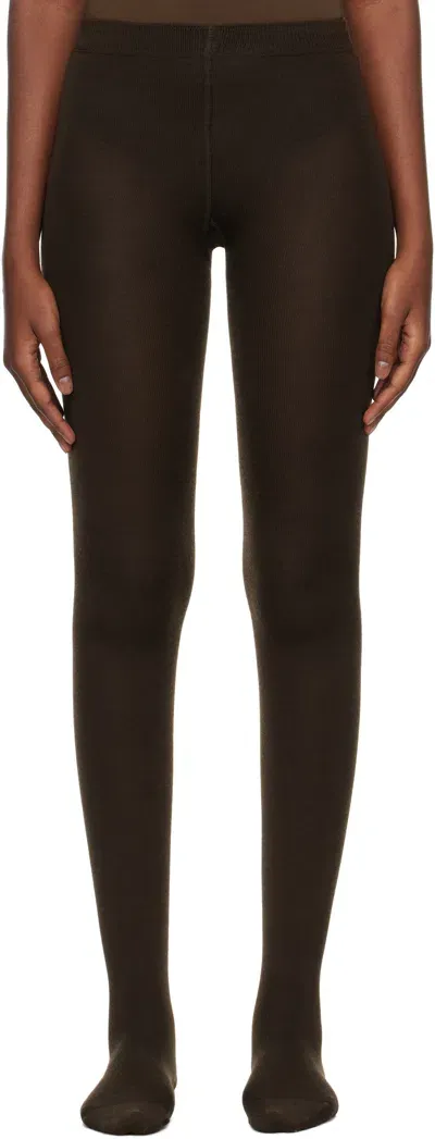 Wolford Brown Cashmere/silk Tights In 4250 Mocca