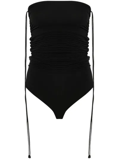 Wolford Fatal Draping String Bodysuit In Black