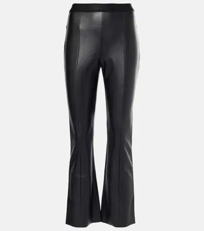 Wolford Jenna Faux Leather Flared Pants In Black