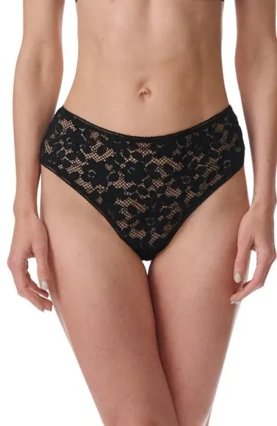 Wolford Lace High Cut Briefs In Black