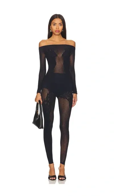 Wolford Lace Tattoo Jumpsuit In Black