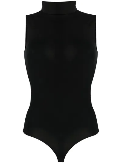 Wolford High Neck Viscose Bodysuit In Black