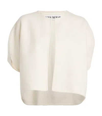 Wolk Morais Cashmere Cocoon Cape In Ivory