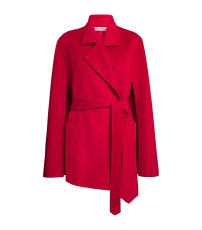 Wolk Morais Cashmere Tie-waist Cape In Red