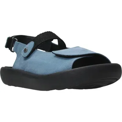 Wolky Jewel Xw Slingback Platform Sandal In Baltic Blue Nubuck