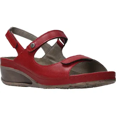 Wolky Pica Slingback Wedge Sandal In Red