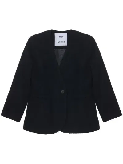 Won Hundred Collarless Blazer In 黑色