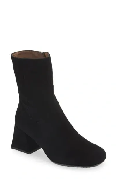 Wonders Block Heel Bootie In Black Suede