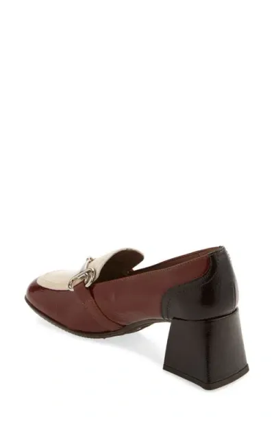 Wonders Moc Toe Bit Loafer Pump In Brown Cream Combo