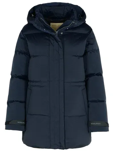 Woolrich Alsea Hooded Puffer Jacket In Blue