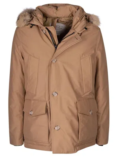 Woolrich Arctic Anorak Down Jacket In Beige