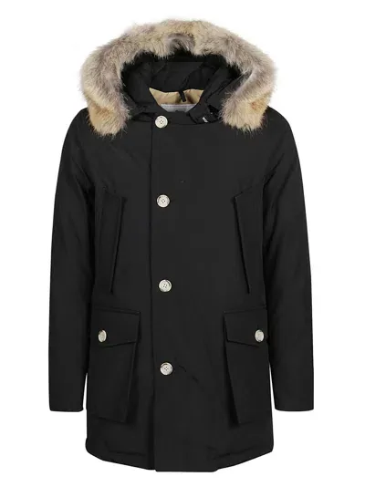 Woolrich Arctic Detachable Fur Parka In Black