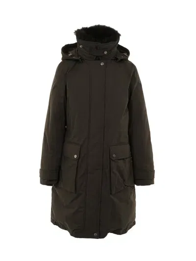 Woolrich Arctic Medium Hooded Parka In Black