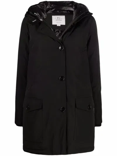 Woolrich Arctic High Collar Parka In Negro