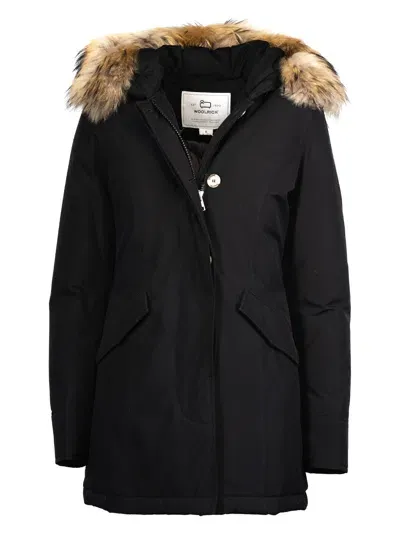 Woolrich Luxury Artic Racoon Parka In Nero