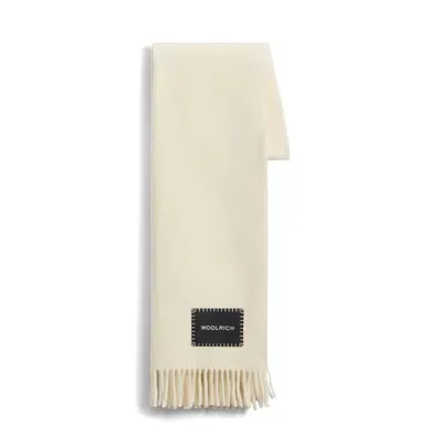 Woolrich Big Logo Patch Scarf In White